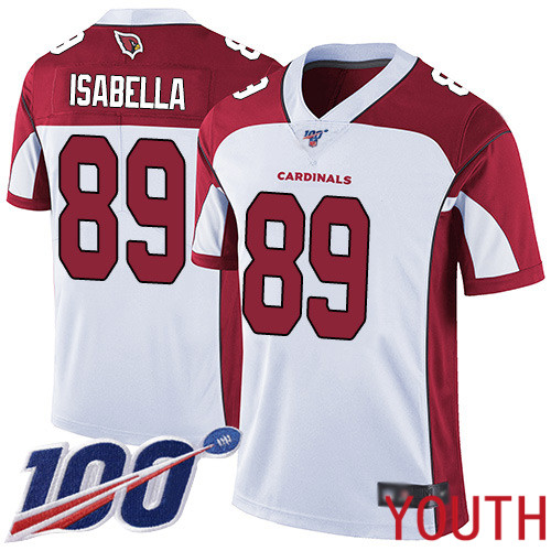 Arizona Cardinals Limited White Youth Andy Isabella Road Jersey NFL Football #89 100th Season Vapor Untouchable